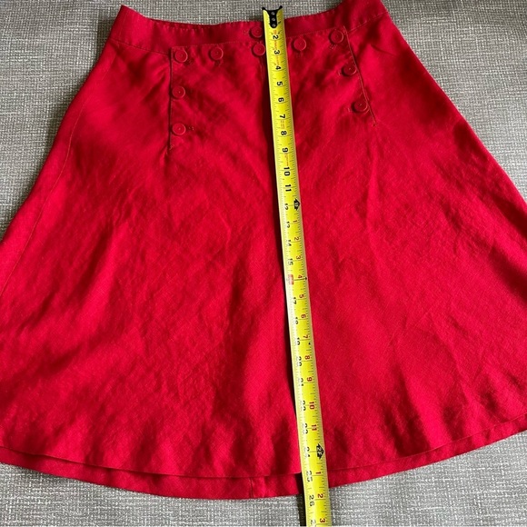 J Crew Red Linen A Line Sailor Skirt size 6 - Picture 8 of 10